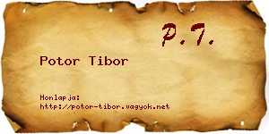 Potor Tibor névjegykártya